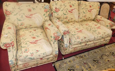 Lot 1368 - A contemporary floral fabric upholstered...