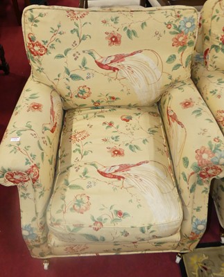 Lot 1368 - A contemporary floral fabric upholstered...