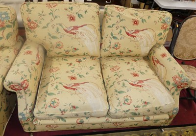 Lot 1368 - A contemporary floral fabric upholstered...