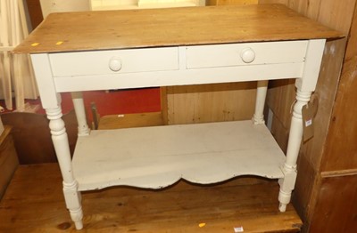 Lot 1387 - A rustic pine and part white painted two...