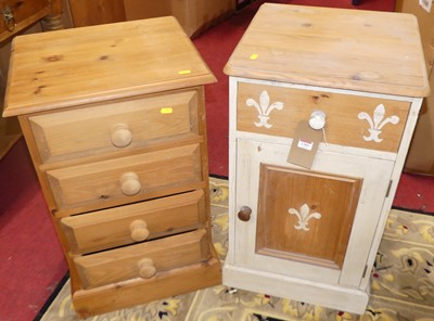 Lot 1389 - A contemporary pine four drawer bedside chest,...