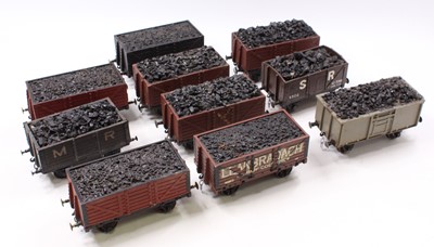 Lot 158 - Gauge 1. Set of ten 4-wheel coal wagons with...