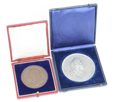 Lot 3354 - A silvered bronze commemorative medal for the...