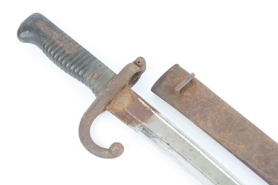 Lot 3306 - A French Model 1866 chassepot bayonet, the...