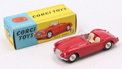 Lot 1163 - A Corgi Toys No. 302 MGA sports car comprising...