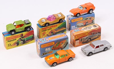 Lot 1474 - Matchbox Lesney Superfast boxed group of five...