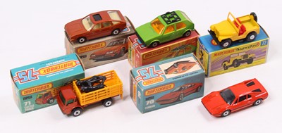 Lot 1472 - Matchbox Lesney Superfast boxed group five to...