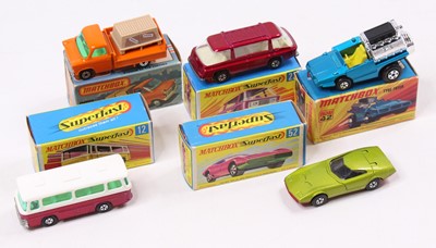 Lot 1473 - Matchbox Lesney Superfast boxed group of five...