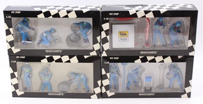 Lot 1153 - Minichamps group of Four boxed Benneton 1/18...