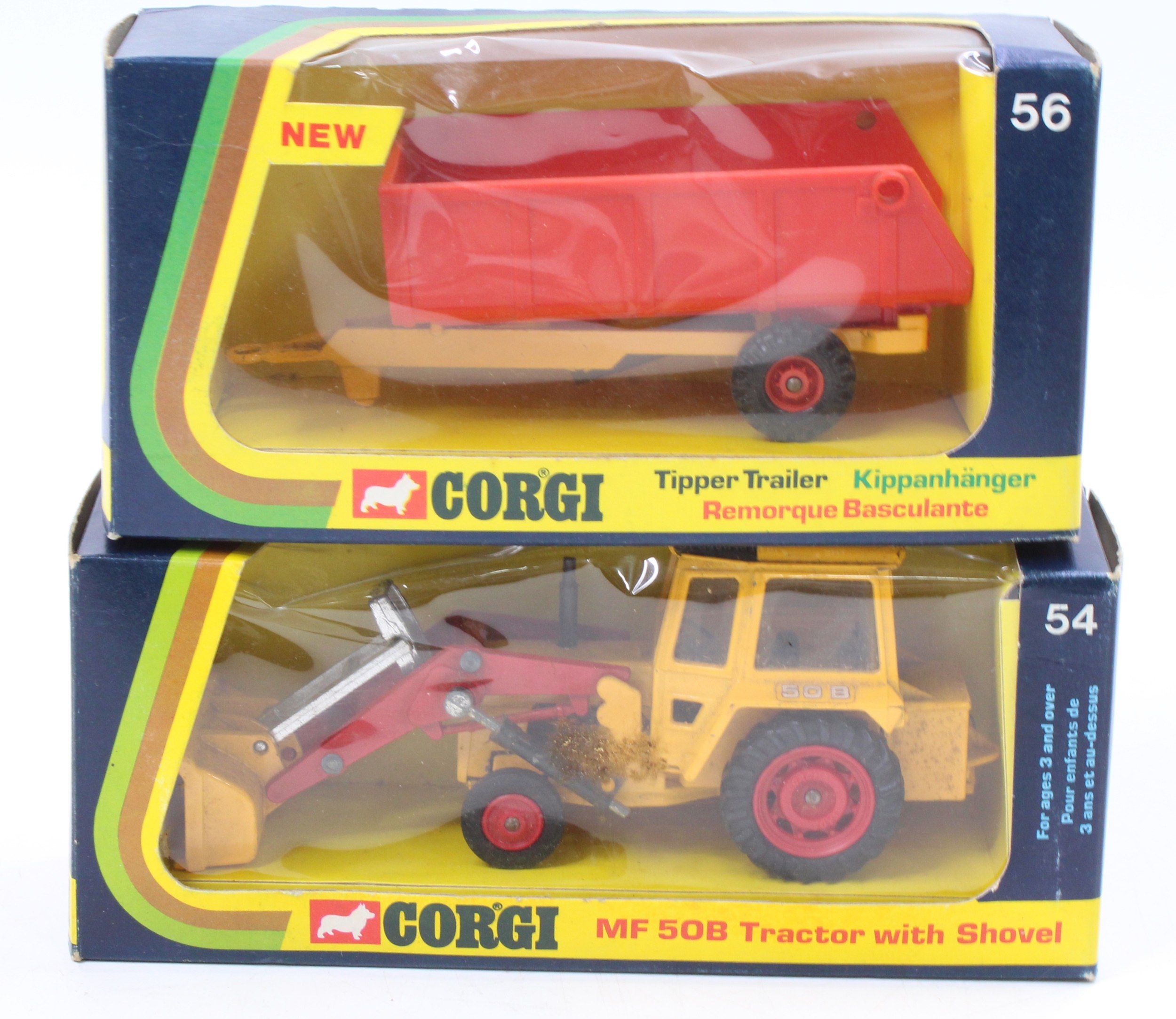 CORGI 54 MF 50B Tractor Shovel コーギー ショベル Lot 1239 - A Corgi Toys No. 54 Massey Ferguson 50B