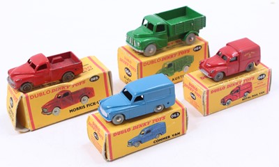 Lot 507 - Four Dublo Dinky Toys: 063 Commer van, smooth...