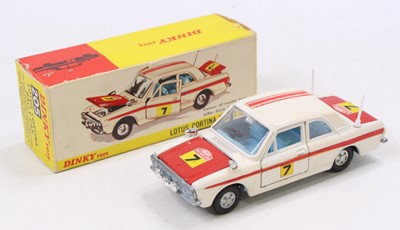 Lot 1286 - A Dinky Toys No. 205 Lotus Cortina rally car,...