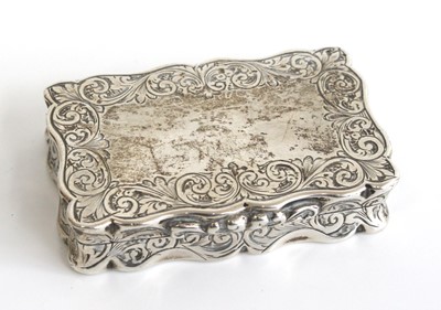 Lot 2175 - A late Victorian silver snuff box, of shaped...