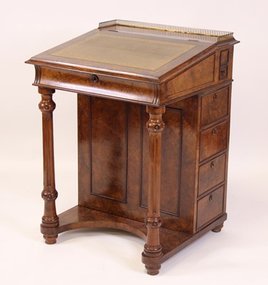 Lot 2477 - A Victorian burr walnut kneehole writing...