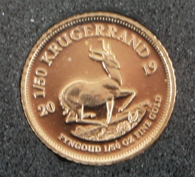 Lot 3080 - South Africa, 2019 Krugerrand 1/50oz Gold...