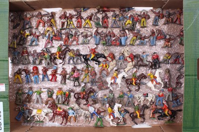 Lot 1587 - A tray of vintage lead cowboys and indians by...