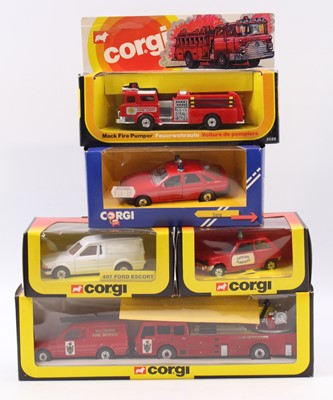 Lot 1238 - A collection of five boxed Corgi emergency...