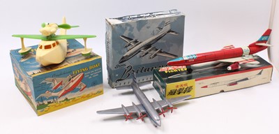 Lot 1979 - A collection of tinplate and plastic aircraft...