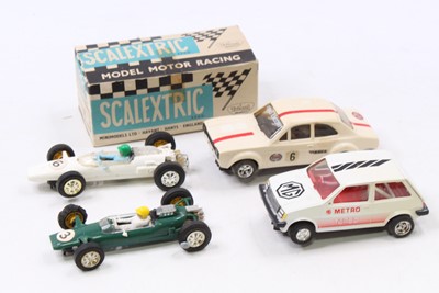 Lot 1831 - Four various loose Scalextric slot racing cars...