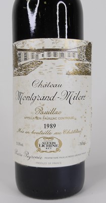 Lot 1048 - Chateau Montgrand-Milon 1989 Pauillac, 6...