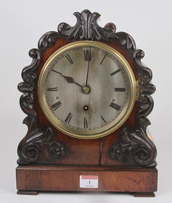 Lot 1 - A William IV rosewood cased mantel clock, the...