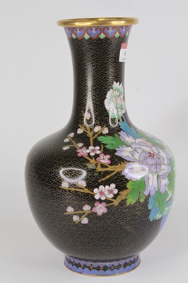 Lot 6 - A Chinese cloisonne enamel vase of baluster...