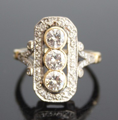Lot 2568 - An 18ct yellow and white gold Art Deco style...