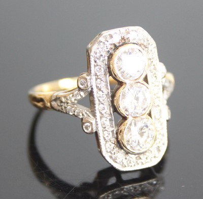 Lot 2568 - An 18ct yellow and white gold Art Deco style...