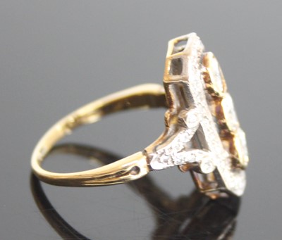 Lot 2568 - An 18ct yellow and white gold Art Deco style...