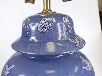 Lot 19 - A pair of Chinese table lamps, each in the...