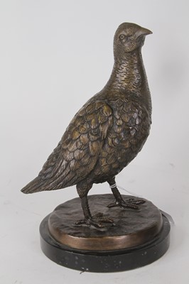 Lot 39 - A bronzed metal model of a partridge, shown...
