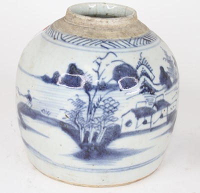 Lot 54 - A Chinese blue and white porcelain ginger jar,...