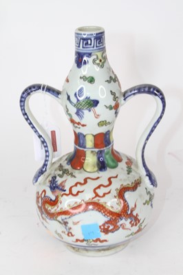 Lot 55 - A Chinese porcelain vase, of twin handled...