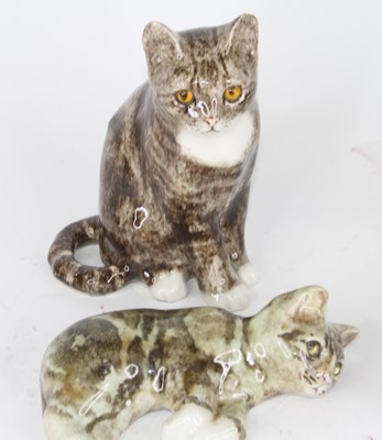 Lot 59 - A Winstanley pottery cat, modelled seated,...