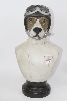 Lot 138 - A novelty composite bust of a dog dressed as a...
