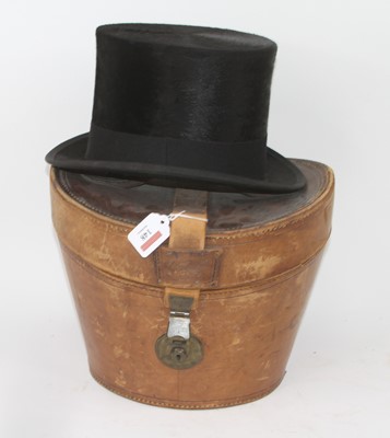 Lot 148 - A vintage moleskin top hat, maker EC Devereux...