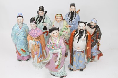 Lot 158 - A set of Chinese pottery figures of the eight...