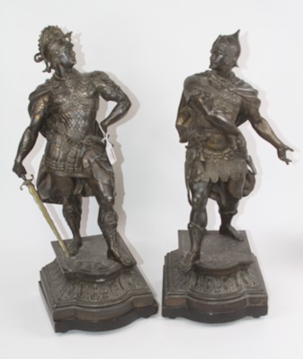Lot 169 - A pair of early 20th century spelter figures...