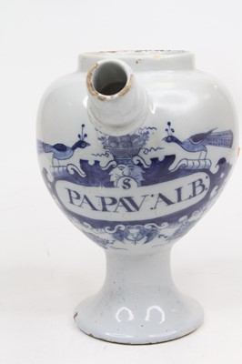 Lot 212 - An 18th century Delft blue and white wet drug...