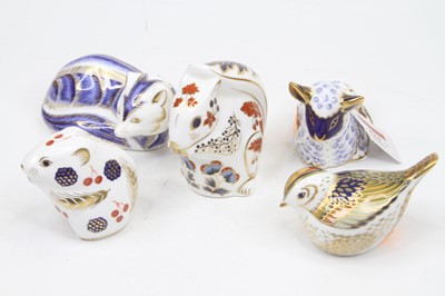 Lot 221 - A collection of five Royal Crown Derby models...