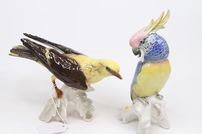 Lot 216 - A Karl Ens porcelain model of a parrot, h.20cm;...