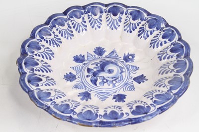 Lot 244 - An 18th century Delft blue and white lobed...