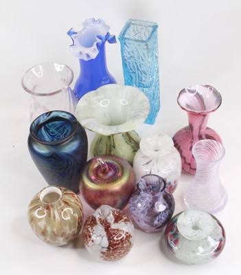 Lot 248 - A collection of coloured and opalescent glass...