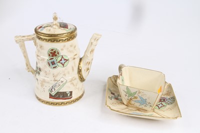 Lot 262 - A Royal Worcester satsuma style bachelors tea...