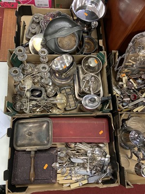 Lot 277 - Three boxes of mixed metalware, to include...