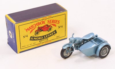 Lot 1469 - A Matchbox Lesney No. 4 Triumph 110 motorcycle...