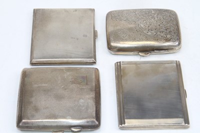 Lot 342 - A George V silver pocket cigarette case,...