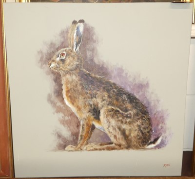 Lot 1006 - John Ryan (contemporary) - Study of a hare,...