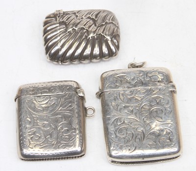 Lot 348 - A Victorian silver vesta case, Birmingham 1900;...