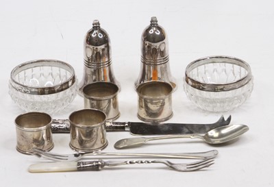 Lot 353 - A collection of silver and plated wares, to...